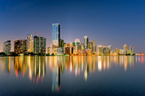 miami florida skyline illuminated at night in 2009 - Fine Art prints