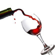 Pouring red wine in goblet isolated on white Pouring red wine in goblet isolated on white