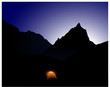 Camp mit der Kullisse des Mount Everest