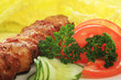 kebab with greens