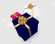 Presents box in 3D with a bow