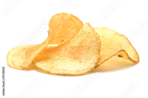 Photo: Three potato chips Three potato chips