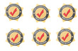 Illustration: 6 Garantie Buttons mit Sternen 6 Garantie Buttons mit Sternen