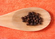 Food still life - pepper on wooden spoon