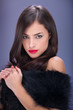 pretty long hair woman with pelt pretty long hair woman with pelt