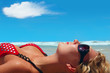 Perfect Holidays. Girl is lying on the sun
