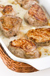 Scheiben vom Schweinefilet in Pfeffersauce