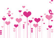 Heart flowers with lovebirds