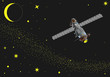 vector -  illustration of satellite at  space