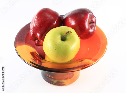 Photo: Apple bowl top view Apple bowl top view