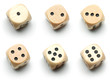 Wooden dice, all numbers Wooden dice, all numbers
