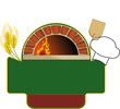 vector illustration of firewood oven with shovel and grain