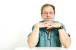 Photo: Senior man on white Senior man on white