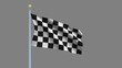 Checkered race flag waving in the wind - including alpha matte