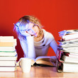 young woman frustrated with learning difficult things young woman frustrated with learning difficult things