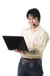 Asian businessman with laptop