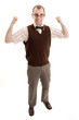 Nerd flexing his muscles.