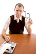 Serious looking accountant