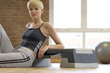 relaxing in the gym