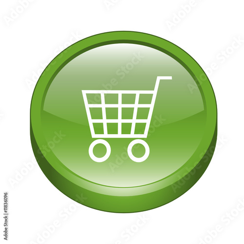shopping cart icon. Glossy 3D Shopping Cart Icon