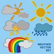 Summer weather vector set