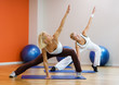 Group of people doing fitness exercise