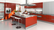 Photo : red kitchen