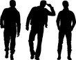 men silhouette collection - vector