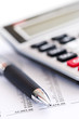 Tax calculator and pen Tax calculator and pen