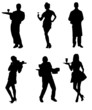 Waiters and waitresses silhouette collection Waiters and waitresses silhouette collection