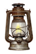 rusty kerosene lamp - isolated