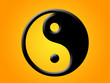 yin yang on orange background