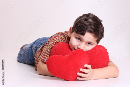 Photo: boy and heart boy and heart