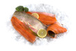 filets de truites sur de la glace