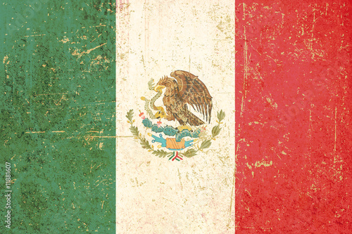 Illustration: flag of mexico grunge flag of mexico grunge