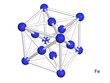 Isolated 3D model of a crystal lattice of iron