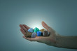 Chakra crystals in Hand