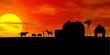farm silhouette illustration