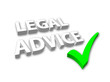 "Legal Advice" in 3D with Green Tick