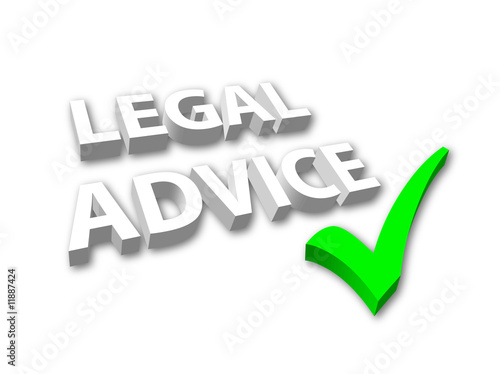 "Legal Advice" in 3D with Green Tick