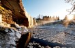 Icy winter waterfall