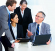 Business group having a meeting