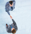 Business handshake and trust taken from above