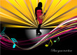 Cover for brochure with violin. Vector colored illustration