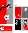 Template designs of menu and business card for sushi bar Template designs of menu and business card for sushi bar
