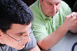 Two Male Ham Radio Operators Two Male Ham Radio Operators