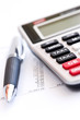 Tax calculator and pen Tax calculator and pen