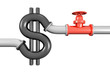 Vanne sur pipeline en forme de dollar