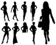 Vector illustration of fashion girls silhouette Vector illustration of fashion girls silhouette