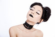 Young asian female with black makeup Young asian female with black makeup